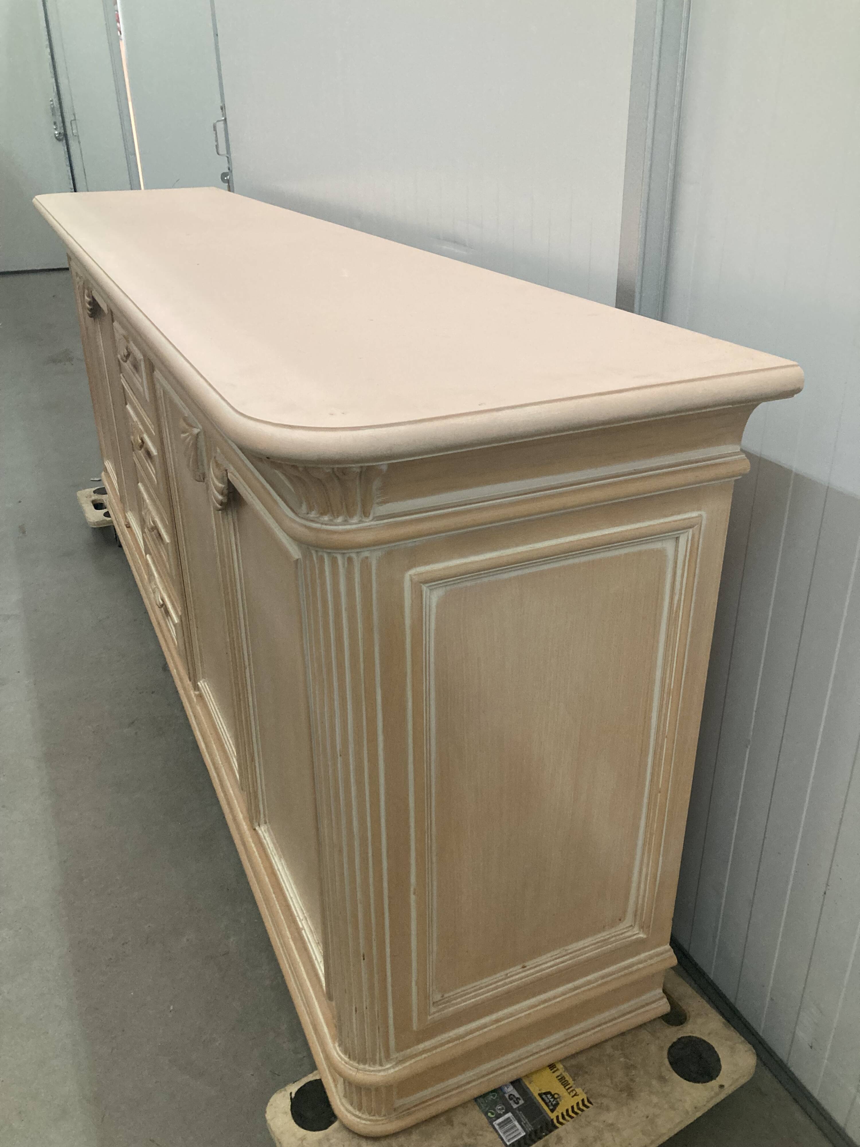 Vintage art deco style sideboard, 80s, pastel salom color