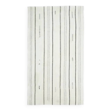 Vintage Turkish Oushak Handmade Wool Cotton Beige White Area Rug 143x250