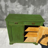 Antique green patinated wooden sideboard – chic country style