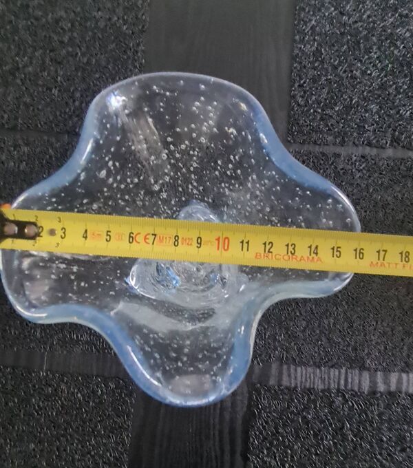 Vase d’Artiste - Farinelli pour Biot   Verre Bullé Bleu Nuage