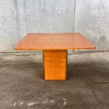 Elm burl and brass table, vintage 1970
