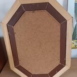 Cadre octogonal en bois vintage 80