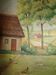 Tableau paysage naif sur panneau