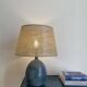 Blue enameled ceramic lamp by Roland Zobel, Les Cyclades workshop