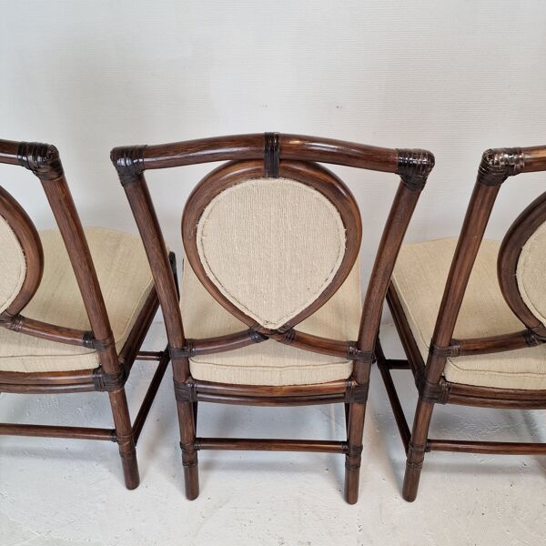 Set of 6 Bamboo Dining Chairs from Gasparucci Italo, 1970s