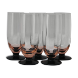 Lot of 5 pink and black champagne flutes