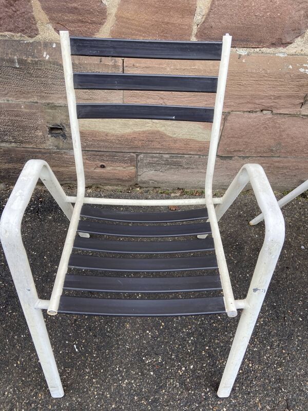 Set de 8 chaises de jardin terrasse vintage 1970