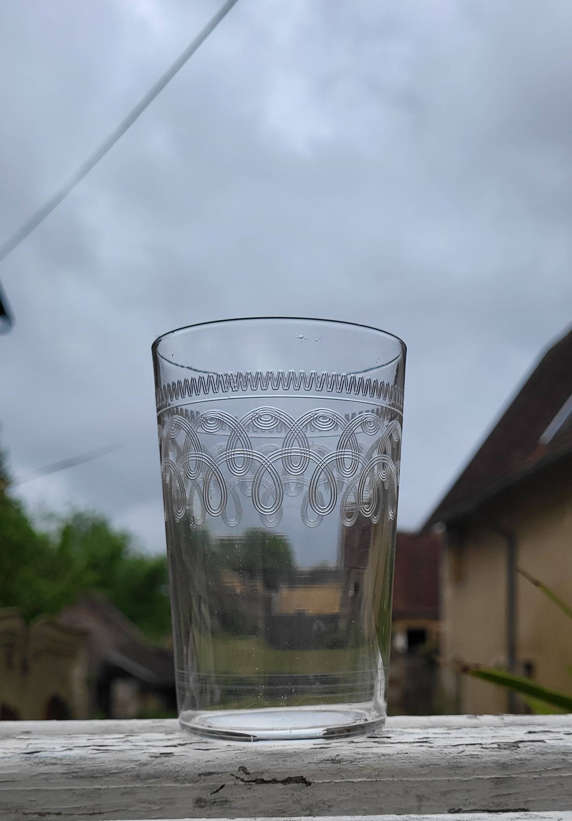 5 water glasses / crystal goblets