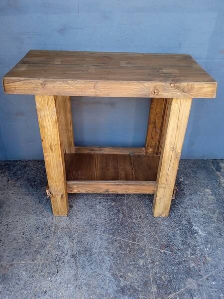 90cm old solid wood workbench