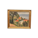 Original Oil Painting on Panel - "Coastal Village" by Bernhard Önstad - Signed - Vintage and Framed