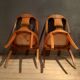Paire de chaise gondole en bois clair