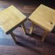 1 set of 2 solid pine stools by Charlotte Perriand, Les Arcs, France.