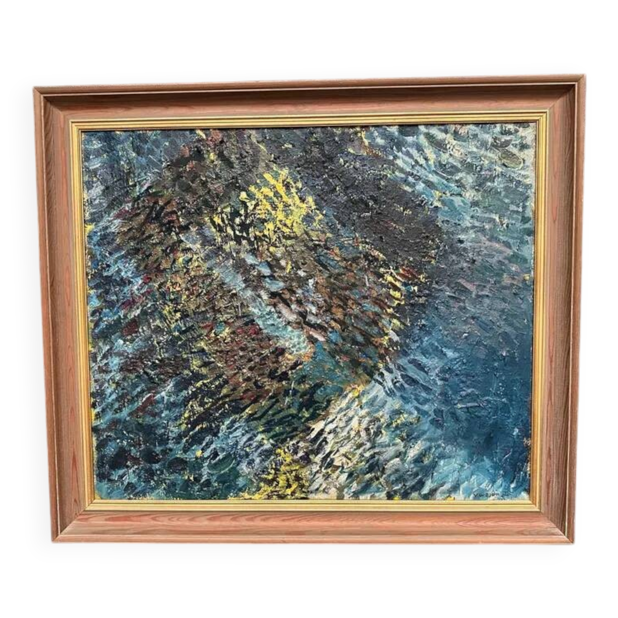 Large Original Swedish Oil on Canvas – “Composition” by Valter Gibson
