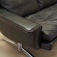 Brown leather sofa, Danish design, 1970s, designer: Werner Langenfeld, manu