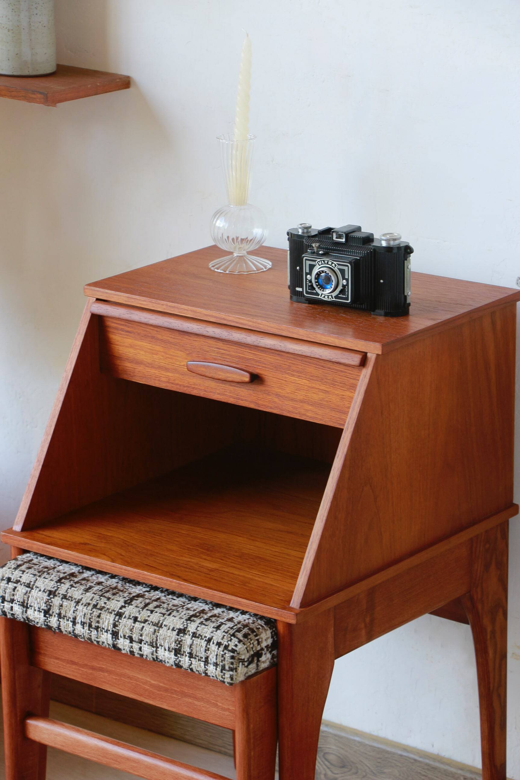 Vintage seat - old telephone cabinet - chippy seats