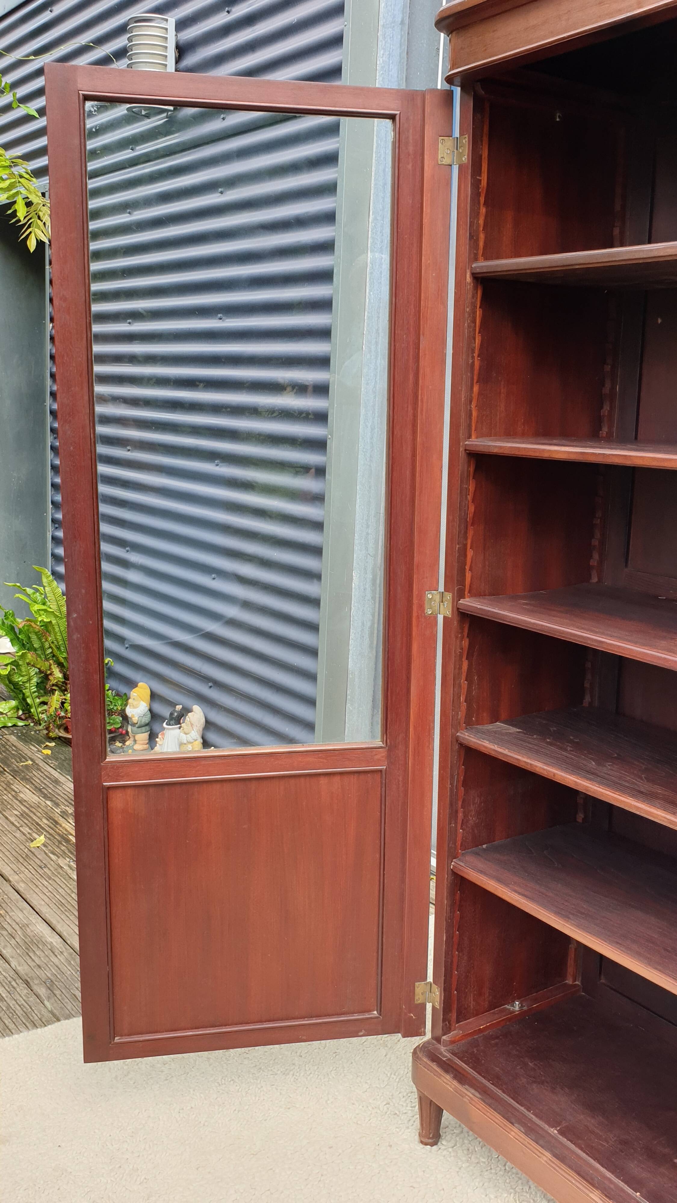 Mahogany library showcase Louis XVI style