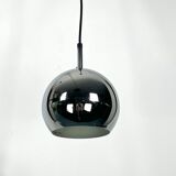 Targetti, set of two chrome sphere pendant lamps from 70s
