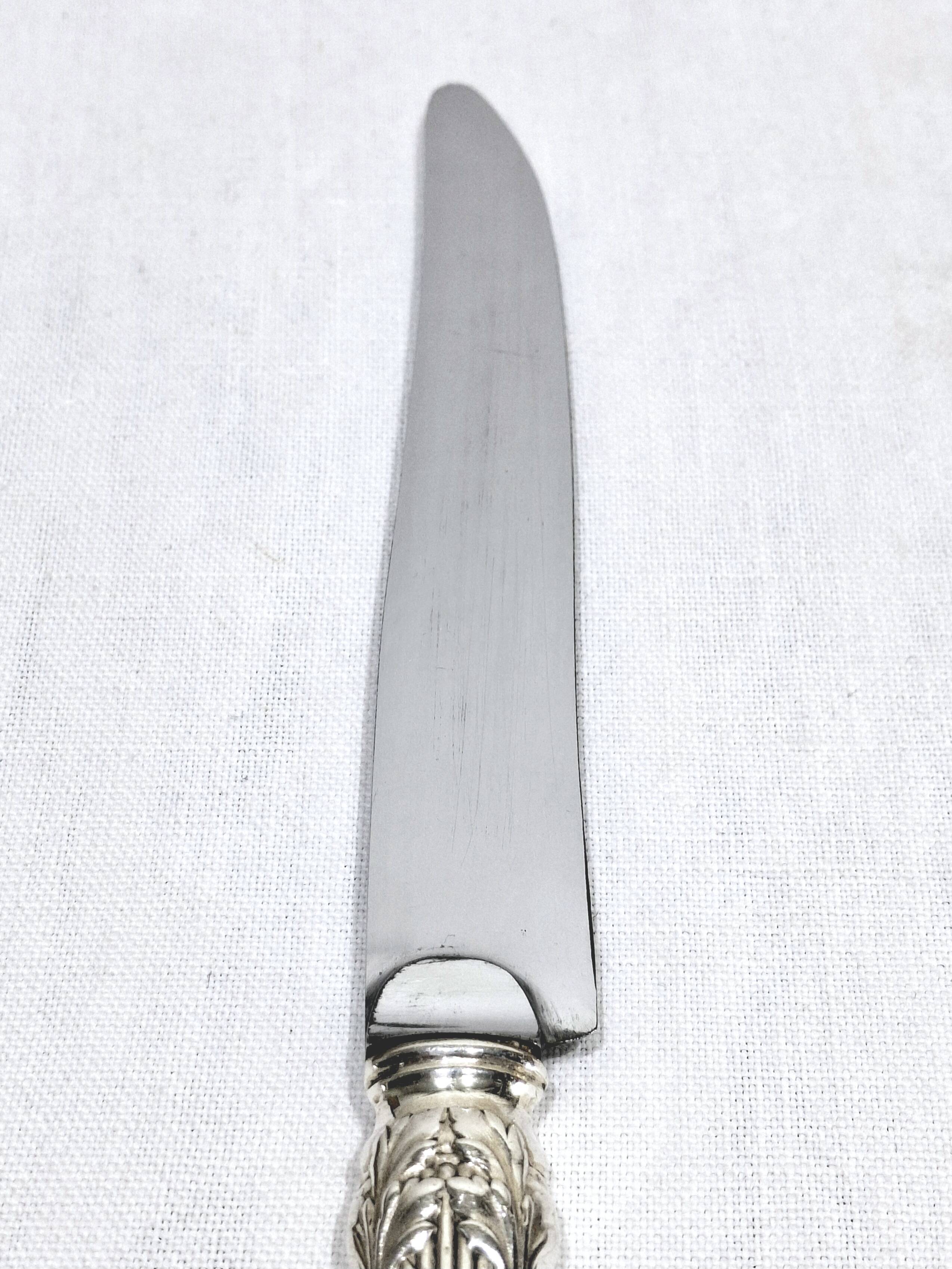 MARTIAL GAUTHIER / GEORGES FLAKENBERG - 12 KNIVES WITH SILVER HANDLES