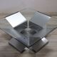Square Coffee Table In Steel And Glass, Italy 1970s