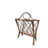 Vintage rattan magazine rack – 1960s
