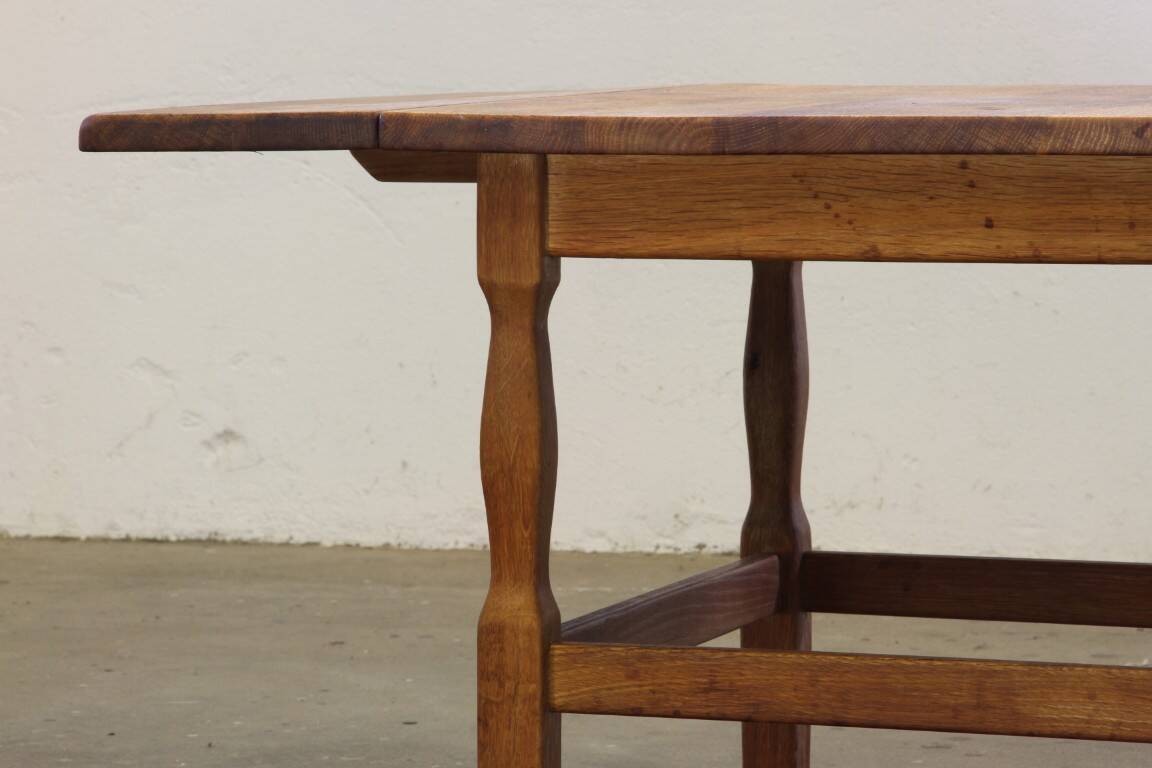 1960s mid-century brutalist Danish coffee table in oak attributed to Kjærnulf