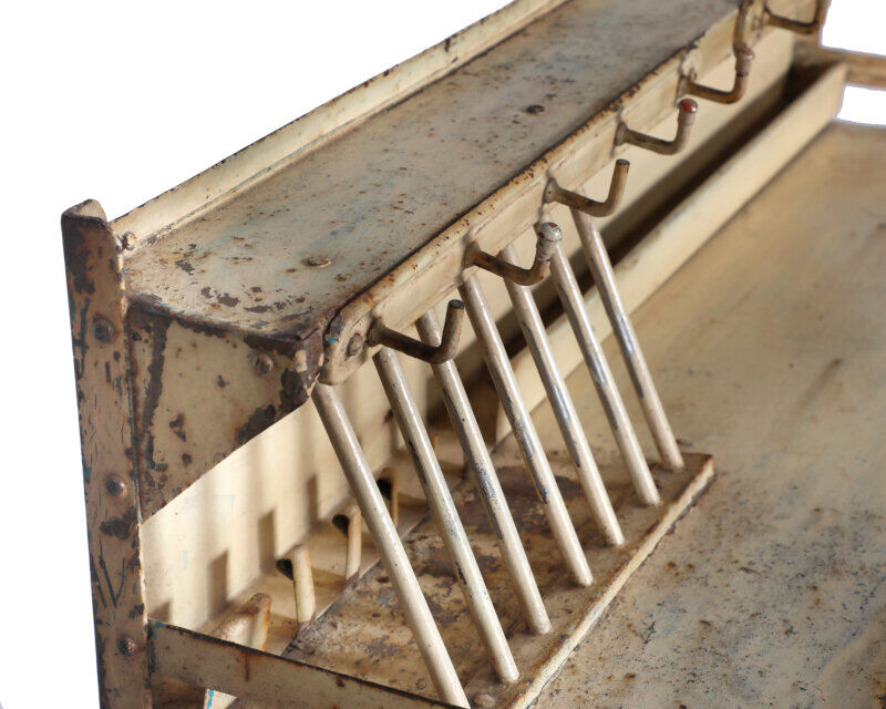 Kitchen furniture old metal patine white casse