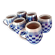 Lot 6 chopes - Grès d'Alsace - Damier bleu cobalt - Betschdorf V. SHMITTER
