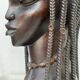 Large wooden bust of an African woman.
