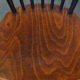 Set of 2 beautiful 1960s vintage Scandinavian design dining chairs with spindle backrests
