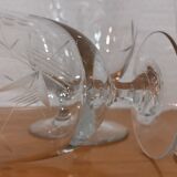 Vintage set of 5 glasses engraved on feet