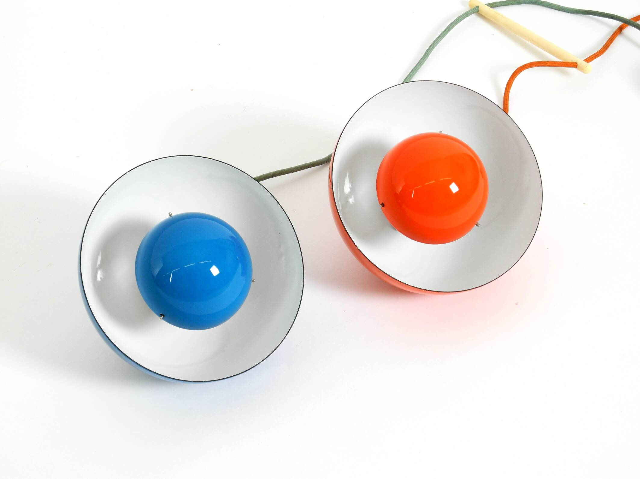 enamelled double shade Flower Pot pendant lamp by Verner Panton for Poulsen