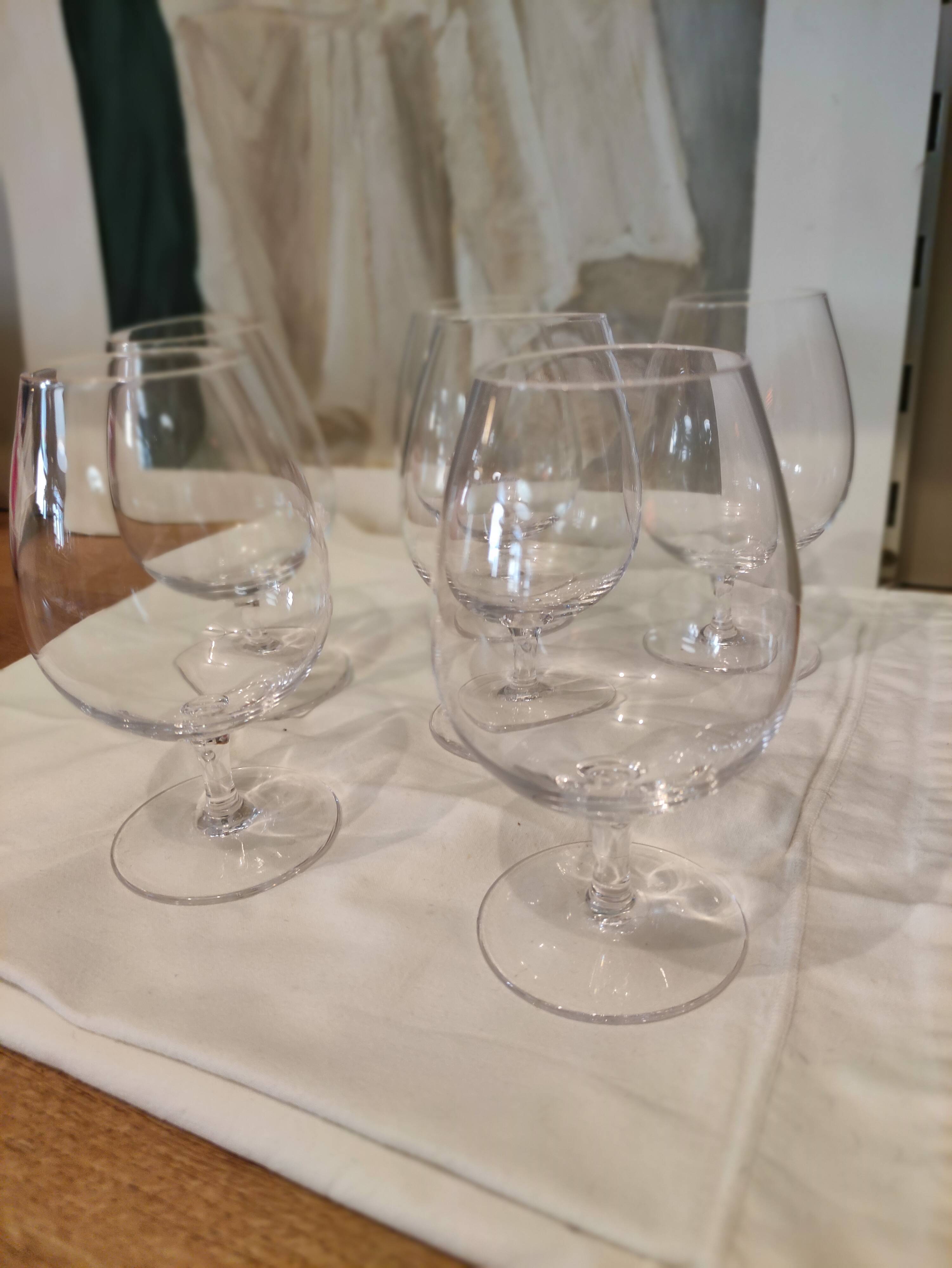 Bayel 6 crystal cognac glasses, stamped