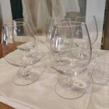 6 verres à cognac en cristal, estampillés Bayel