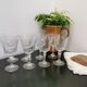 Set of 8 wine glasses with cut feet
