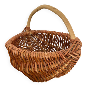 Small handmade basket made of hazel wood.