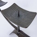German Brutalist Iron Candleholder, 1960s