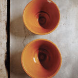 Set of 2 ceramic bowls flamed decoration