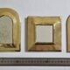 Ensemble de 3 miroirs en laiton formes arche et carré 11 x 15 cm
