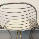Set of 4 vintage Italian Gastone Rinaldi style chairs in chrome metal