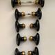 Black porcelain and brass handles