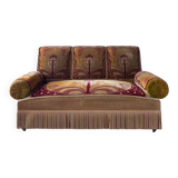 Canapé D’époque Art Nouveau garni de Son Tissu velours D’origine - XXe
