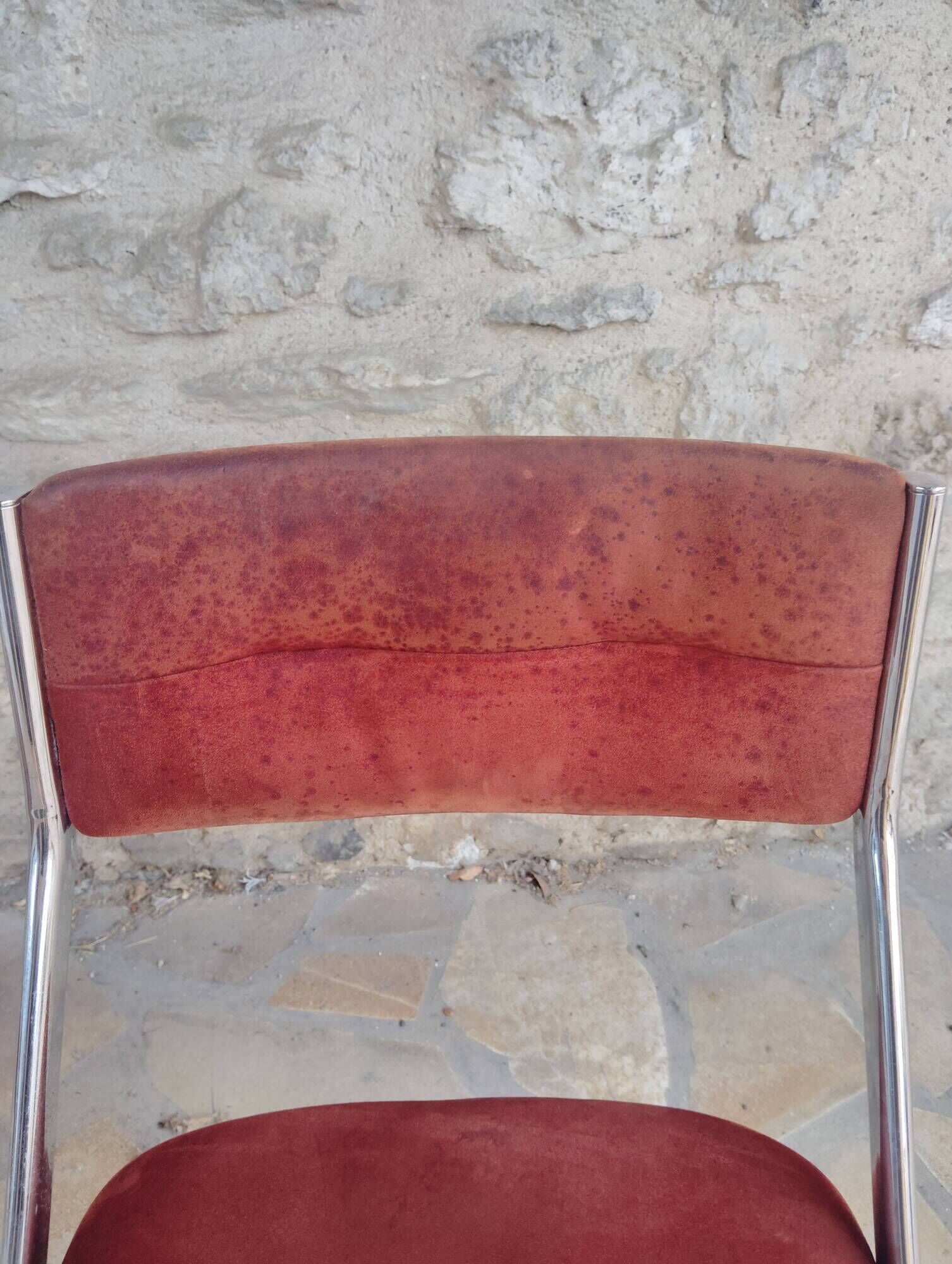 Set of 2 vintage tubular chairs by Roche Bobois.