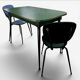 Ensemble Table à tiroirs & 2 Chaises Formica – Circa1950