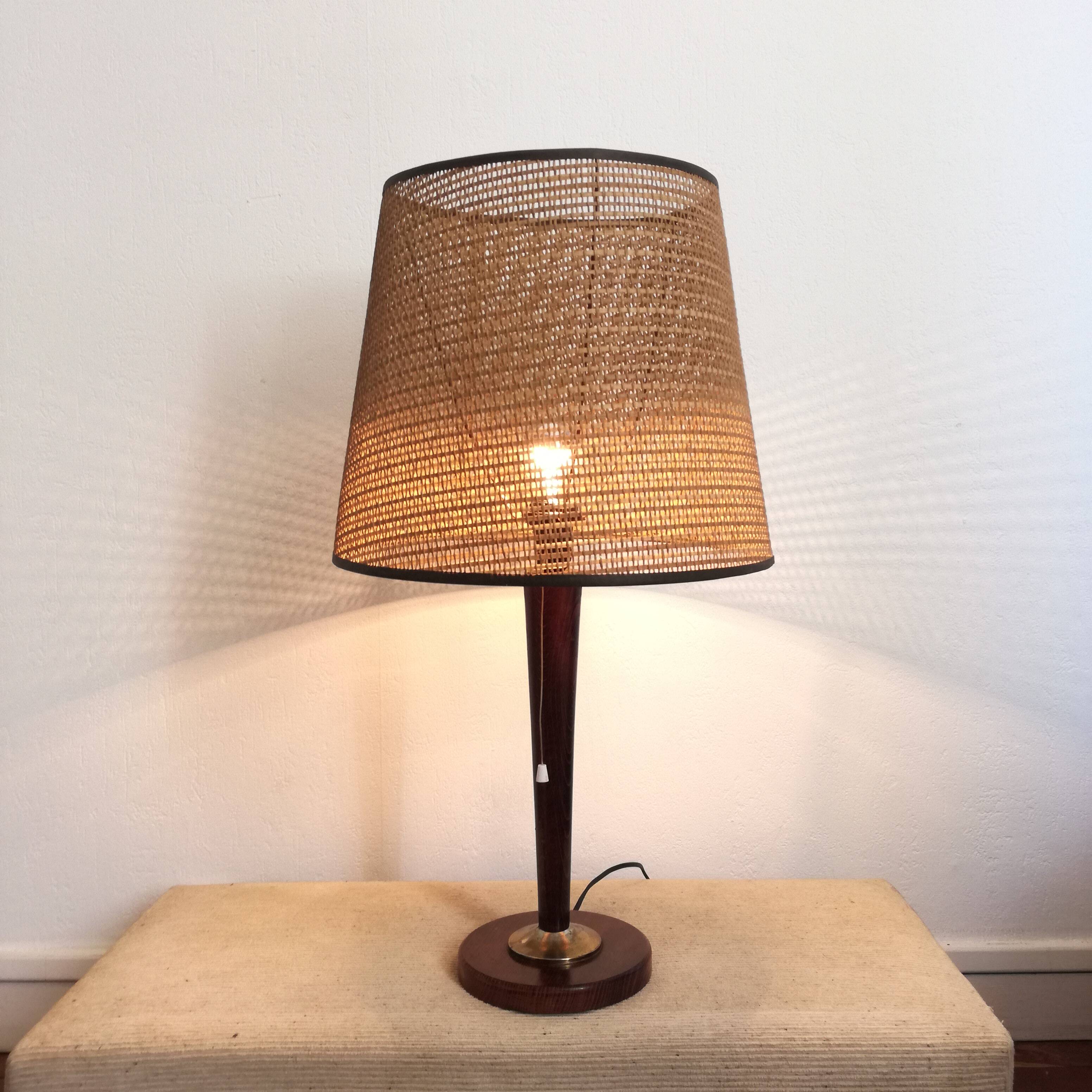 Midcentury modern mahogany lamp