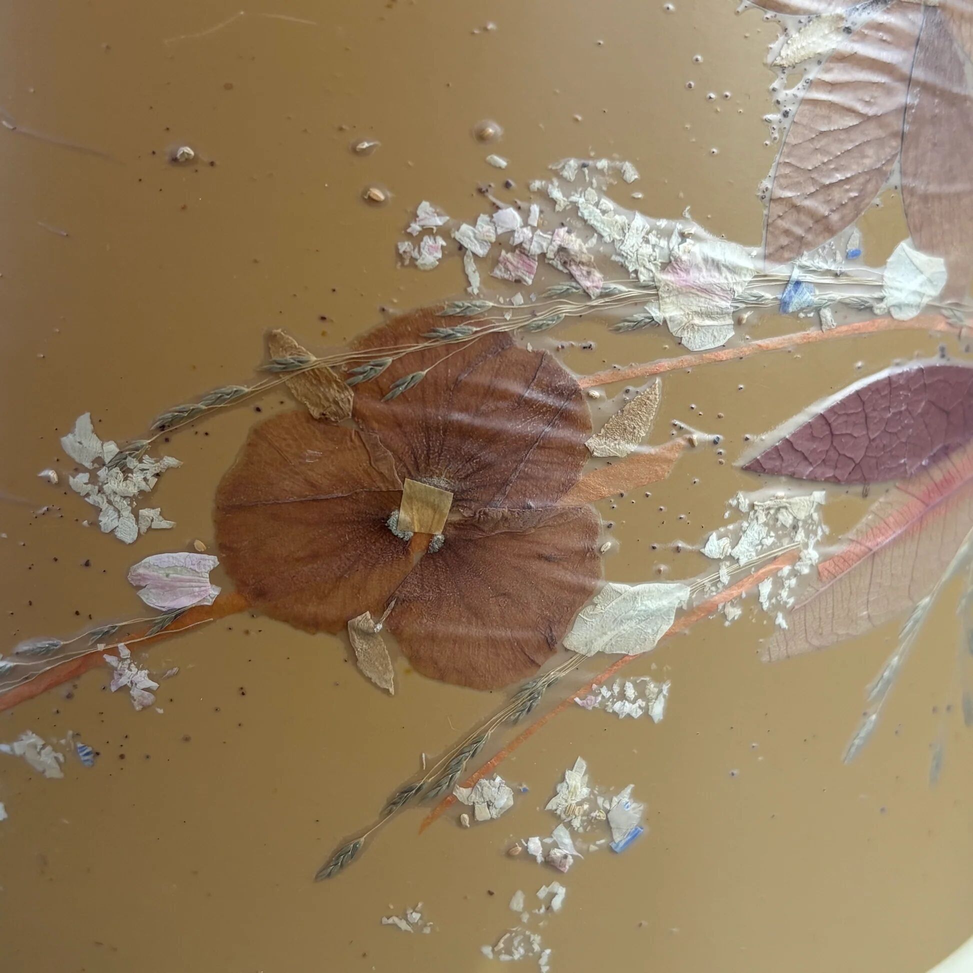 Vintage lampshade with dried flowers