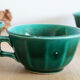 Ensemble de 4 tasses vertes années 60