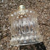 Globe hanging lamp in vintage molded glass