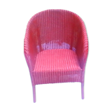 Vintage chair in red rattan