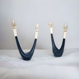 Mid-Century Atomic Era U-Shaped Table Lamps, 1950s, Set of 2