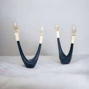 U-shaped mid-century atomic table lamps, 1950s, set of 2